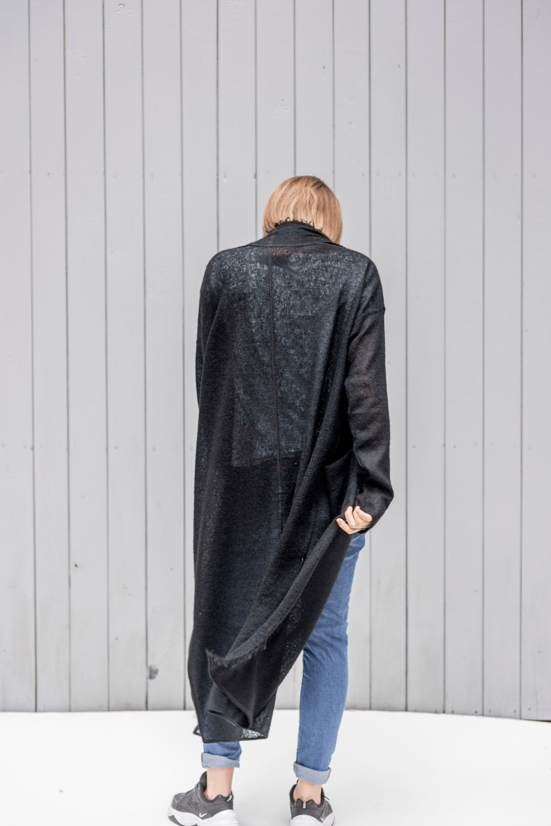 czarny kardigan Kopenhaga Black back tył czarny kardigan Kopenhaga Black back tył