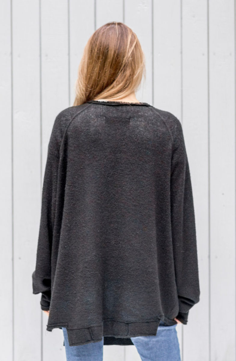 czarny sweterek Kopenhaga Gray tył zbliżenie