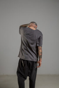 Delcane tshirt z dwoma rekawkami tokyo gray man tyl 1m
