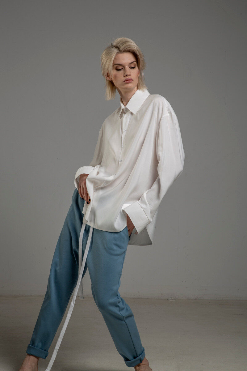 biala koszula delcane z cupro TOKYO white bok 3m