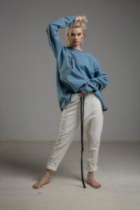 biale spodnie delcane cotton TOKYO white przod 4m