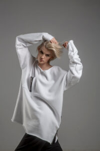 bluza oversize delcane biala TOKYO white bok 1m