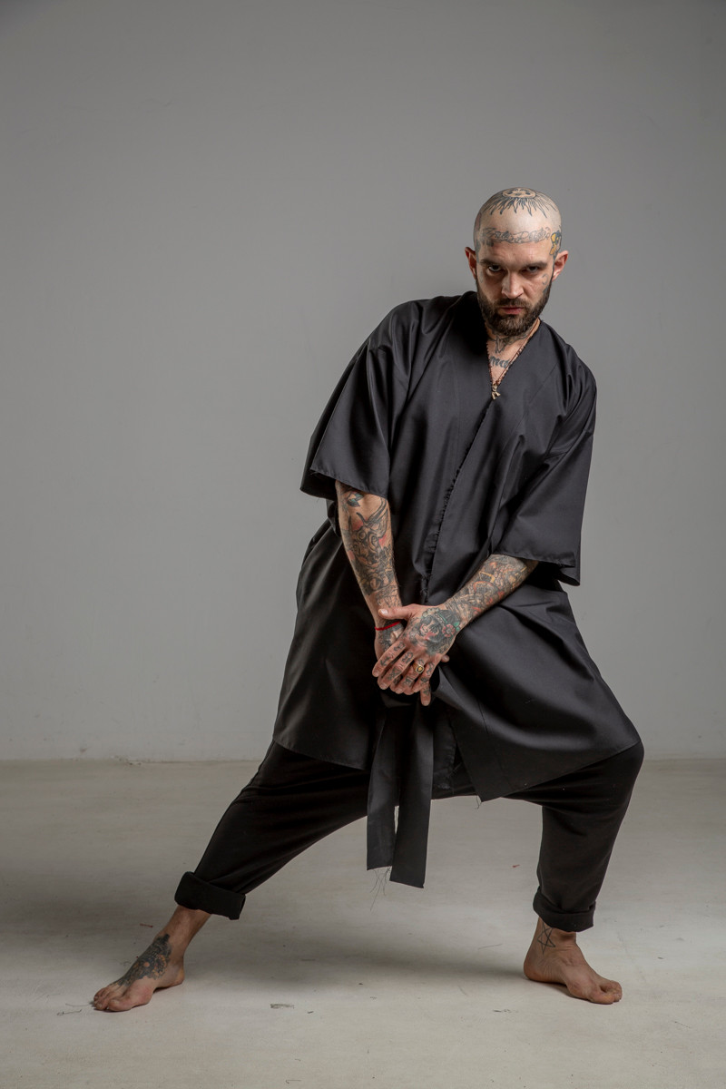 delcane kimono jedwabne TOKYO black him przod 3m delcane kimono jedwabne TOKYO black him przod 3m