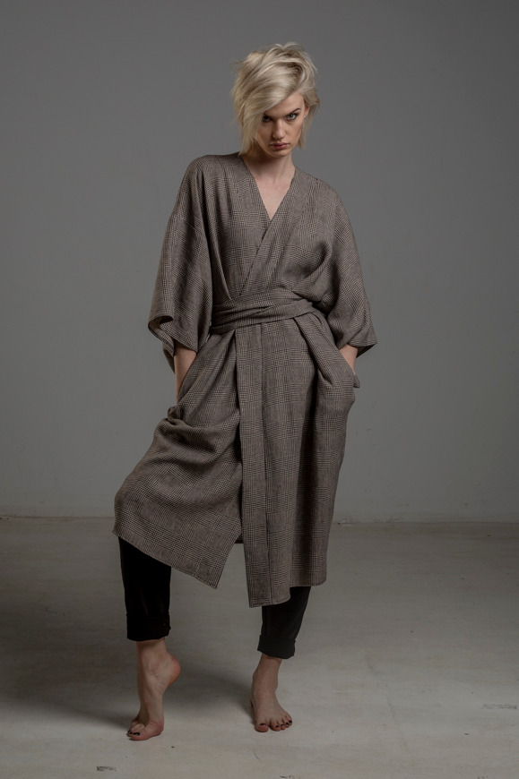 kimono lniane delCace bez Tokyo przod 3m kimono lniane delCace bez Tokyo przod 3m