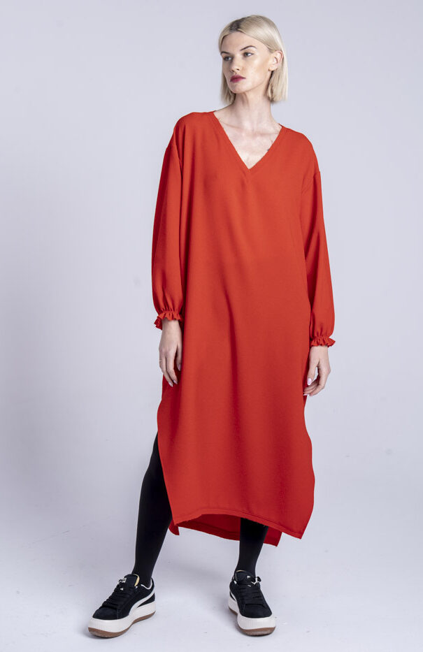 czerwona-długa-sukienka-kolekcja-kioto-delCane-przód_I
