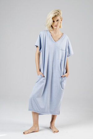 niebieska-długa-sukienka-kolekcja-sakai-delCane-przód-I