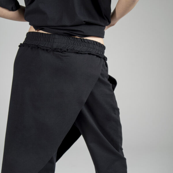 delCane-kolekcja-nagoja-spodnie-z-bawełny-czarne-tył