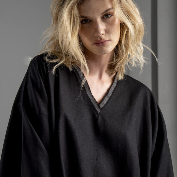 delCane-kolekcja-naha-kimono-bluzka-lniana-czarna