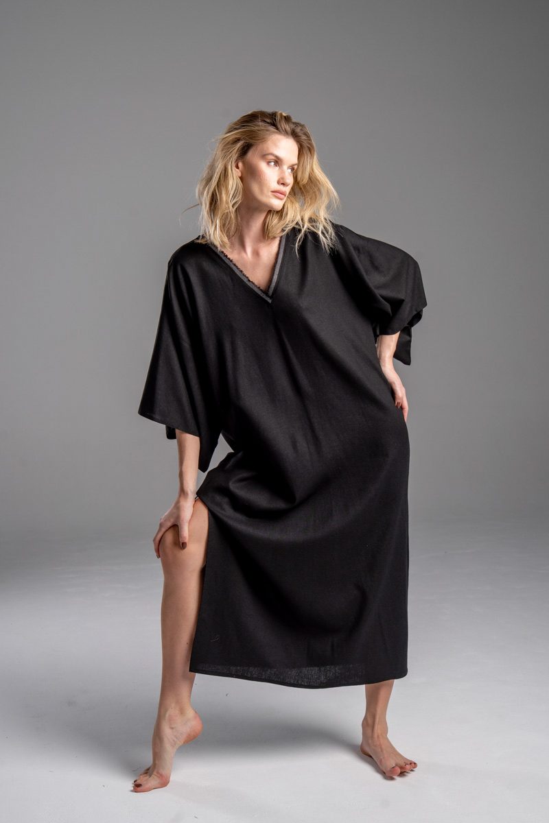 delCane-kolekcja-naha-kimono-sukienka-lniana-czarna