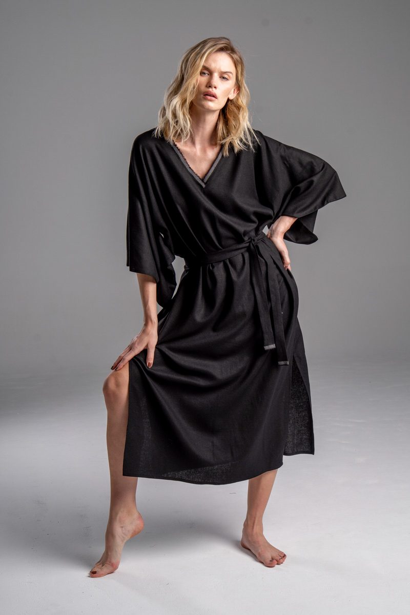 delCane-kolekcja-naha-kimono-sukienka-lniana-czarna