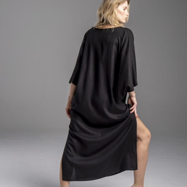 delCane-kolekcja-naha-kimono-sukienka-lniana-czarna