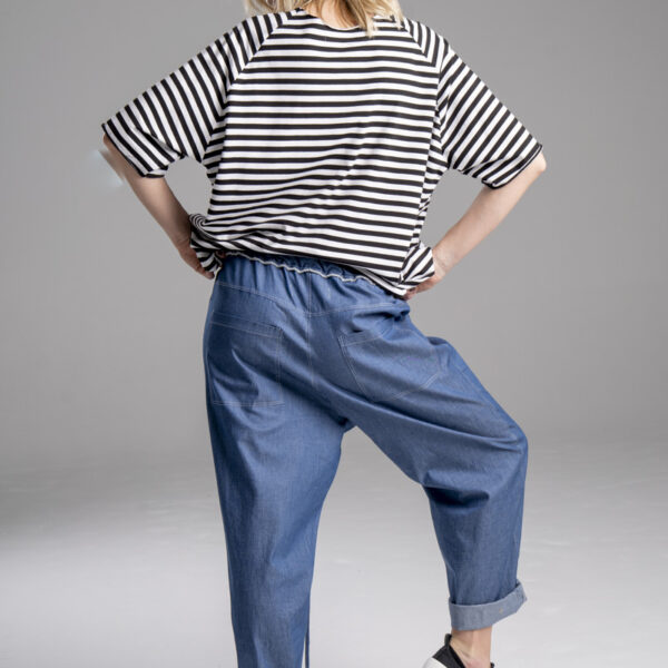 delCane-kolekcja-naha-spodnie-jeans-niebieskie-wiązane-w-pasie