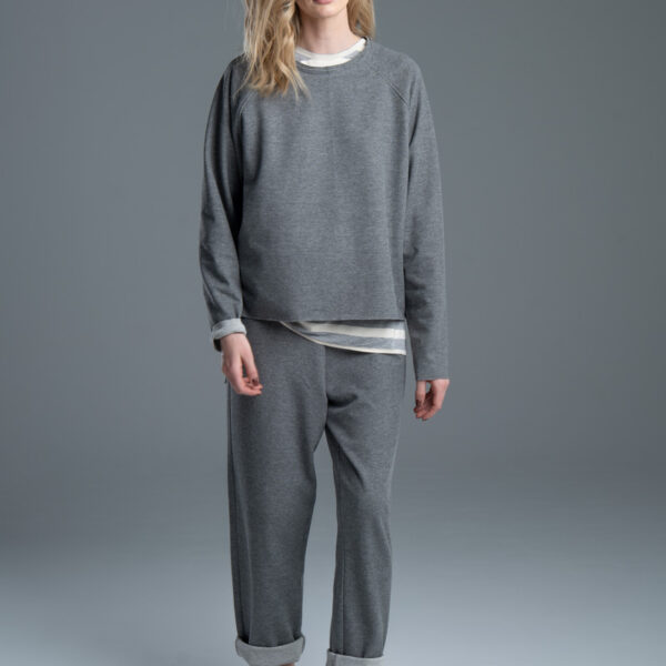 bluza delCane Noda Gray szara oversize przód