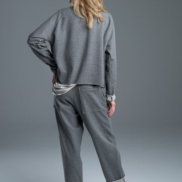 bluza delCane Noda Gray szara oversize tył sylwetka