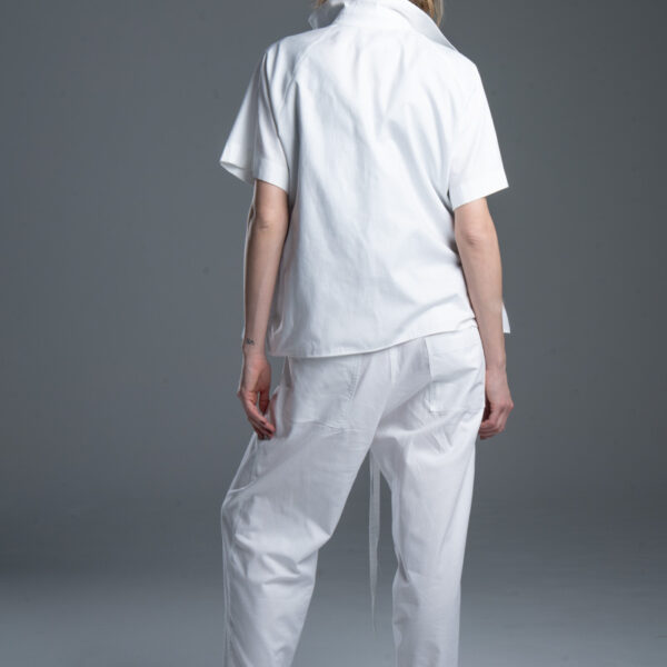koszula delCane Noda White biała oversize tył