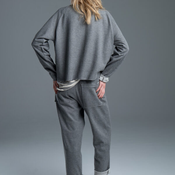 spodnie delCane Noda Gray szare dresowe oversize tył